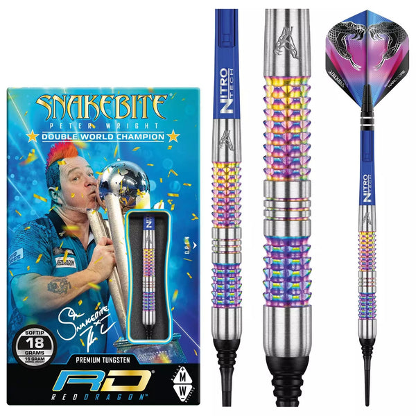 Red Dragon Peter Wright Rainbow Mamba Soft Tip Darts - Heart