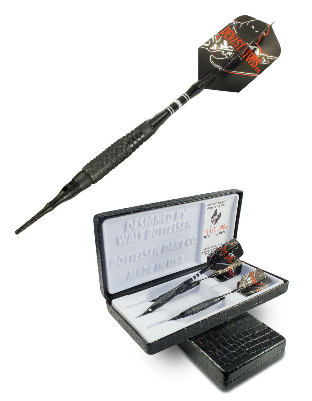 Bottelsen Soft Tip Devastators Black Steal Gorilla Grip Darts Heart